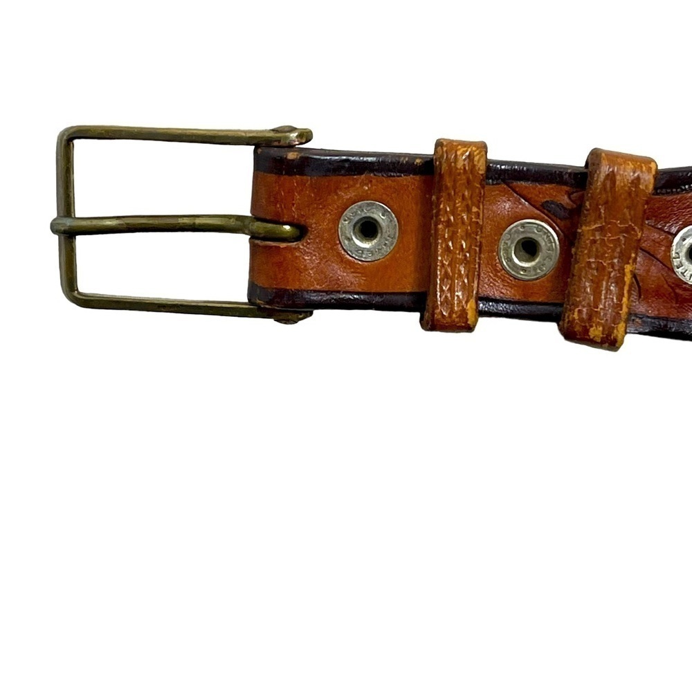 VTG 30s 40s Kirwan-Neilson Floral Tooled Leather Belt Size 30 Cowgirl Western - Picture 12 of 15